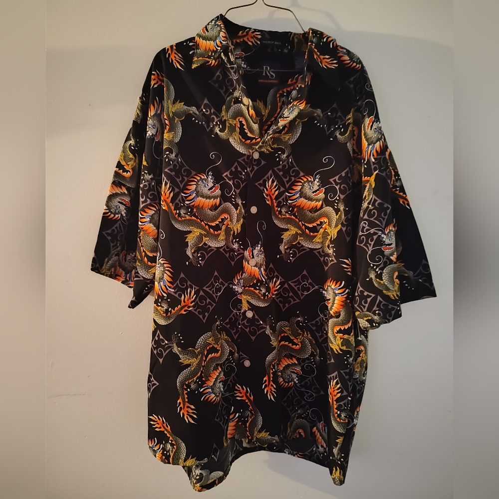 Vintage 90's Men's DRAGON Button Up